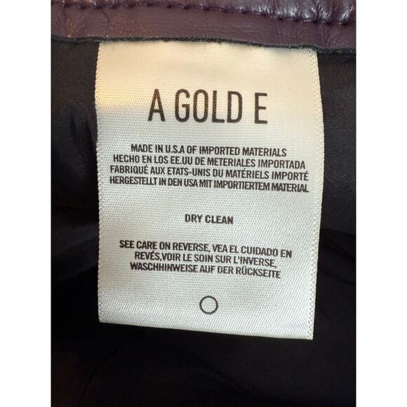 AGOLDE 90s Recycled Leather Pinch Waist Trousers Women’s Sz 26 Purple Pants NWT - Picture 9 of 13